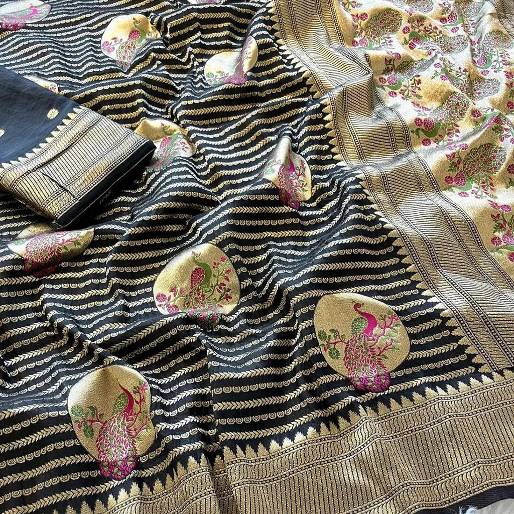 Khadi Peacock Meena Butta