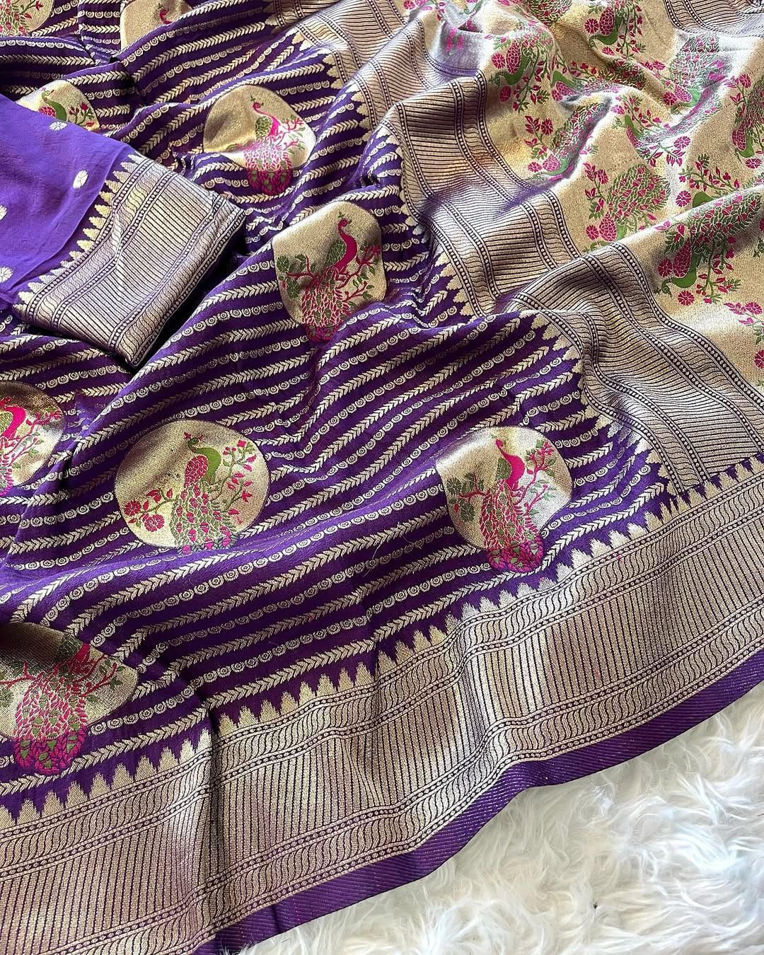 Khadi Peacock Meena Butta