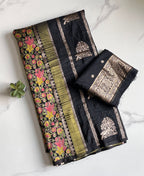 Crepe Tissue Meenakari Weaving Saree