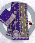 Crepe Khadi Tissue Swan Pavilion Pallu Motifs Sequin Scallop Lace