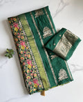 Crepe Tissue Meenakari Weaving Saree