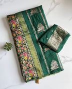 Crepe Tissue Meenakari Weaving Saree